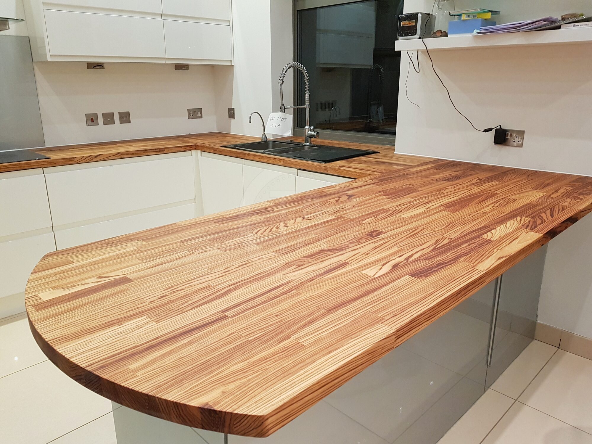 Exotic solid wood Zebrano worktops refurbished in Redland, Bristol